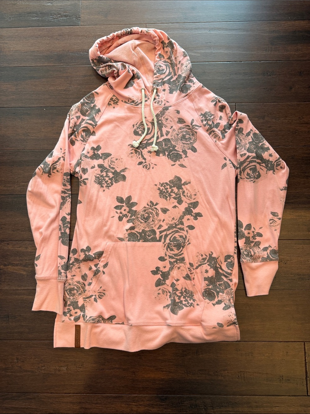 Women’s Pink Floral Hoodie Sweatshirt